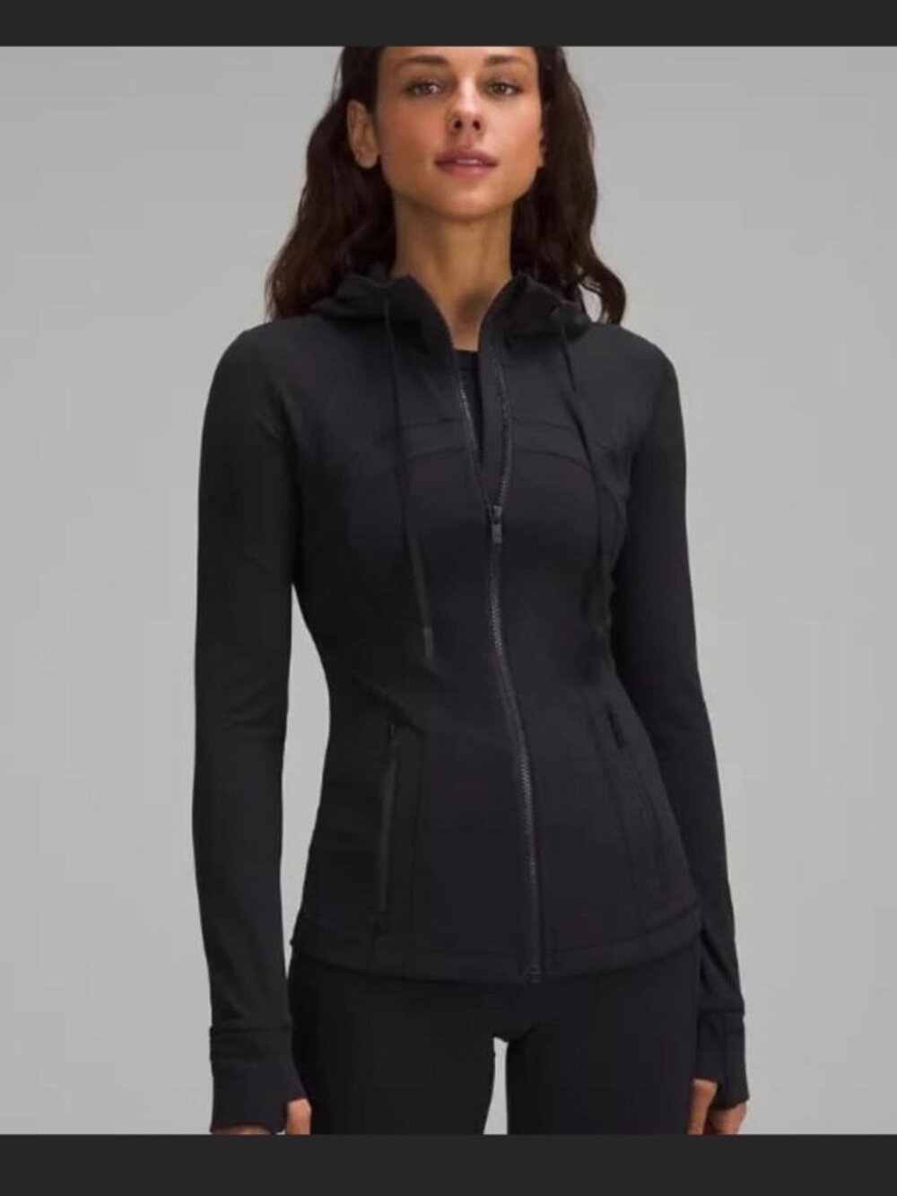 Lululemon Black Hooded Full Zip Degine Jacket Size 4 Women's